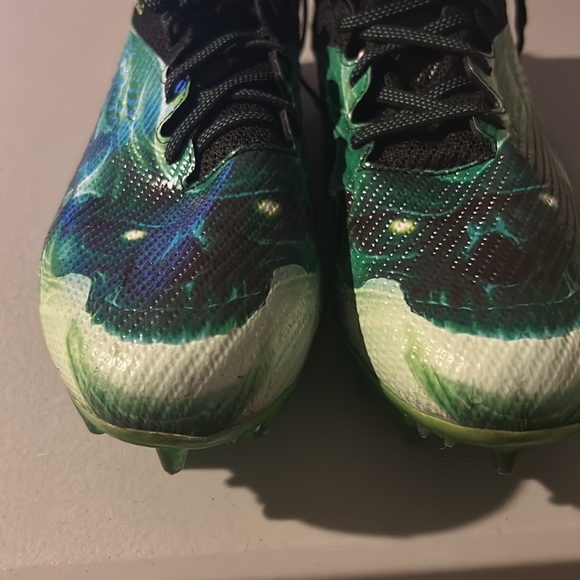 Under Armour blur smoke slime green football cleats men size 12.5 . - Picture 6 of 11
